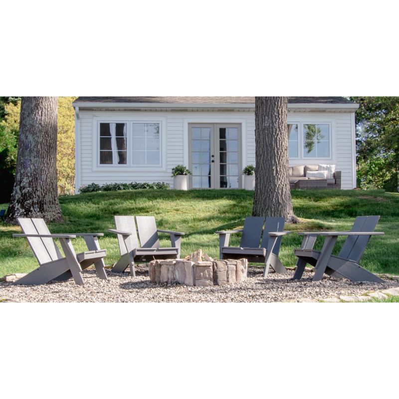 Paso Grey Outdoor Patio Adirondack Chair by POLYWOOD + Reviews Crate
